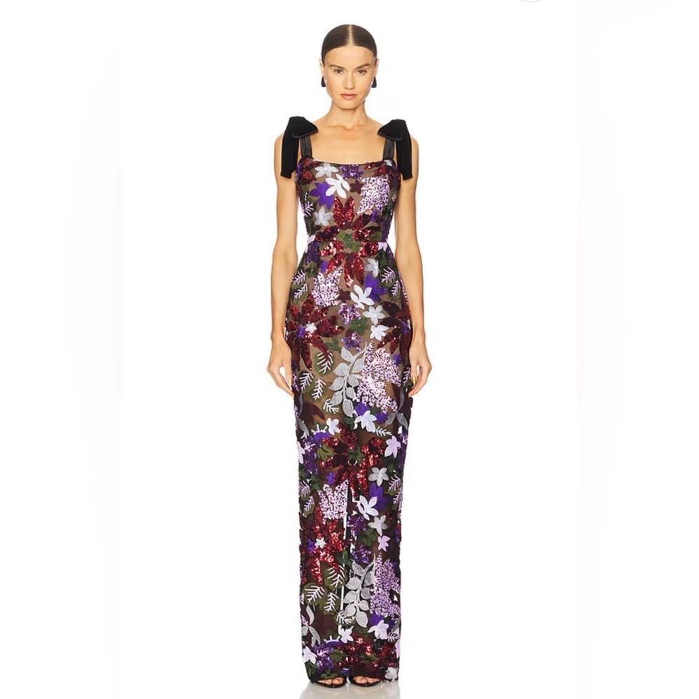 NWOT BRONX AND BANCO Dahlia Maxi Dress in Purple Multi